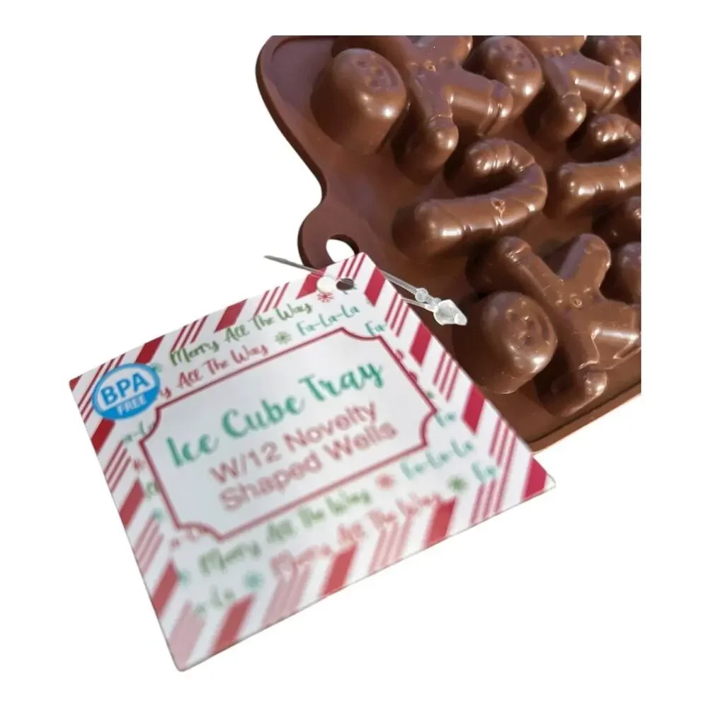 Ice Cube Tray Silicone Candy canes & Gingerbread Men NEW